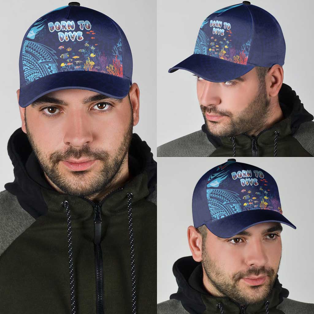 Hawaii Diving Classic Cap Tribal Pattern with Ocean Floor LT03 - Polynesian Pride