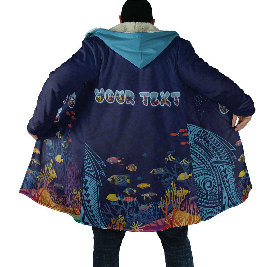 Personalized Hawaii Diving Cloak Tribal Pattern with Ocean Floor LT03 - Polynesian Pride
