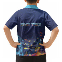 Personalized Hawaii Diving Hawaiian Shirt Tribal Pattern with Ocean Floor LT03 - Polynesian Pride