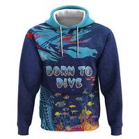 Personalized Hawaii Diving Hoodie Tribal Pattern with Ocean Floor LT03 Pullover Hoodie Multicolor - Polynesian Pride