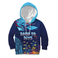 Personalized Hawaii Diving Kid Hoodie Tribal Pattern with Ocean Floor LT03 Hoodie Multicolor - Polynesian Pride