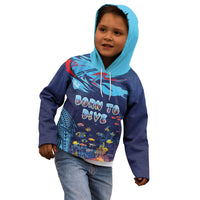 Personalized Hawaii Diving Kid Hoodie Tribal Pattern with Ocean Floor LT03 - Polynesian Pride
