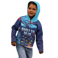 Personalized Hawaii Diving Kid Hoodie Tribal Pattern with Ocean Floor LT03 - Polynesian Pride