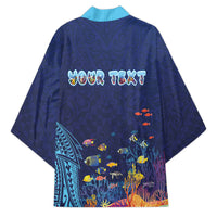 Personalized Hawaii Diving Kimono Tribal Pattern with Ocean Floor LT03 - Polynesian Pride