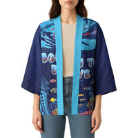 Personalized Hawaii Diving Kimono Tribal Pattern with Ocean Floor LT03 - Polynesian Pride