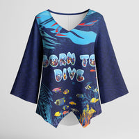 Personalized Hawaii Diving Kimono Sleeve Blouse Tribal Pattern with Ocean Floor LT03 Female Multicolor - Polynesian Pride