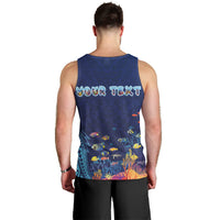 Personalized Hawaii Diving Men Tank Top Tribal Pattern with Ocean Floor LT03 - Polynesian Pride