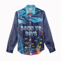 Personalized Hawaii Diving Women Casual Shirt Tribal Pattern with Ocean Floor LT03 - Polynesian Pride
