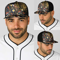 Hawaiian and Japanese Baseball Net Cap Polynesian Tattoo with Japanese Culture Kintsugi Style LT03 - Polynesian Pride