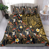 Hawaiian and Japanese Bedding Set Polynesian Tattoo with Japanese Culture Kintsugi Style LT03 - Polynesian Pride