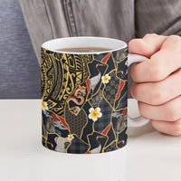 Hawaiian and Japanese Ceramic Mug Polynesian Tattoo with Japanese Culture Kintsugi Style LT03 - Polynesian Pride