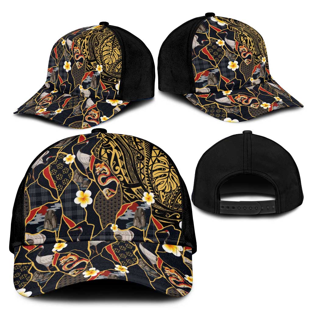 Hawaiian and Japanese Classic Cap Polynesian Tattoo with Japanese Culture Kintsugi Style LT03 - Polynesian Pride
