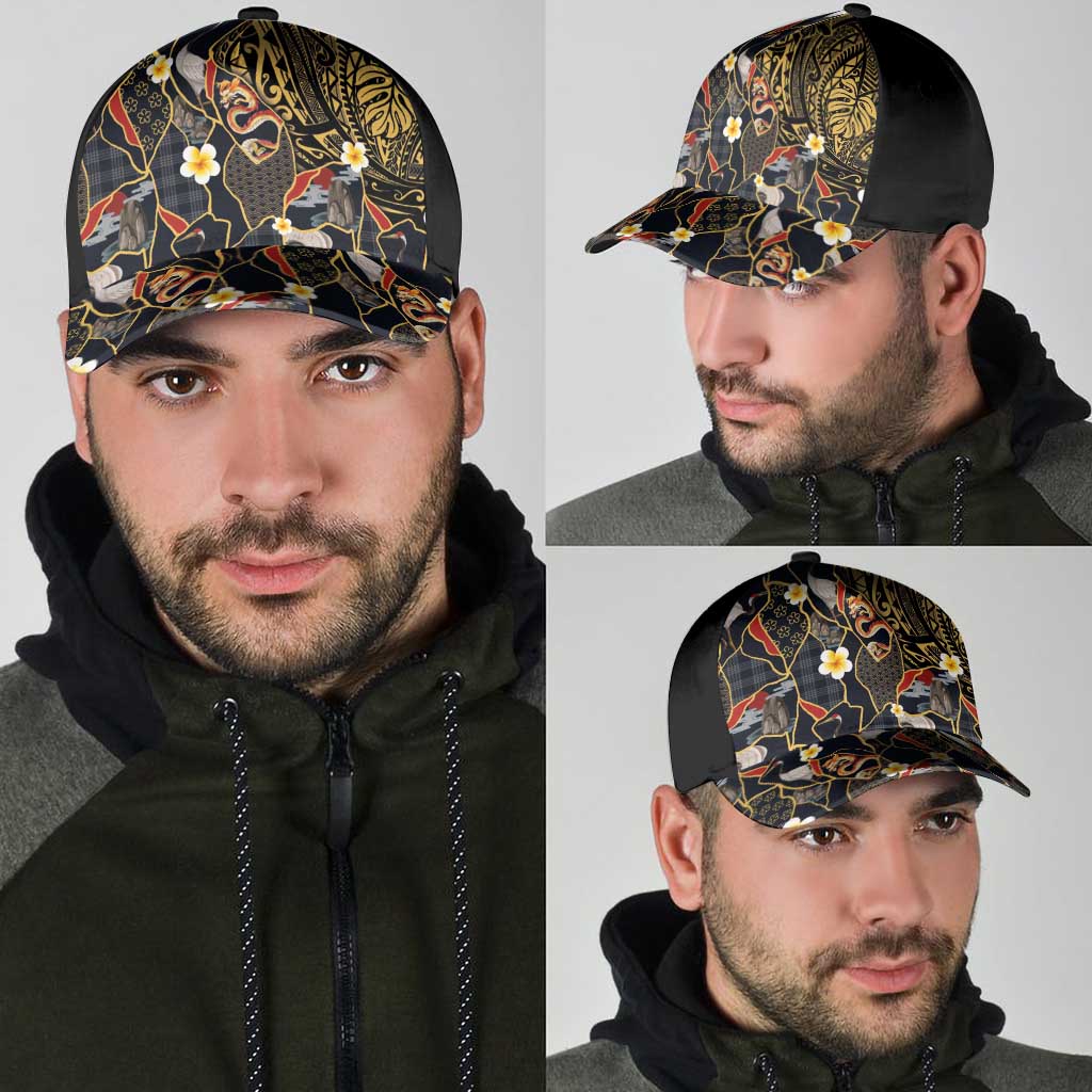 Hawaiian and Japanese Classic Cap Polynesian Tattoo with Japanese Culture Kintsugi Style LT03 - Polynesian Pride