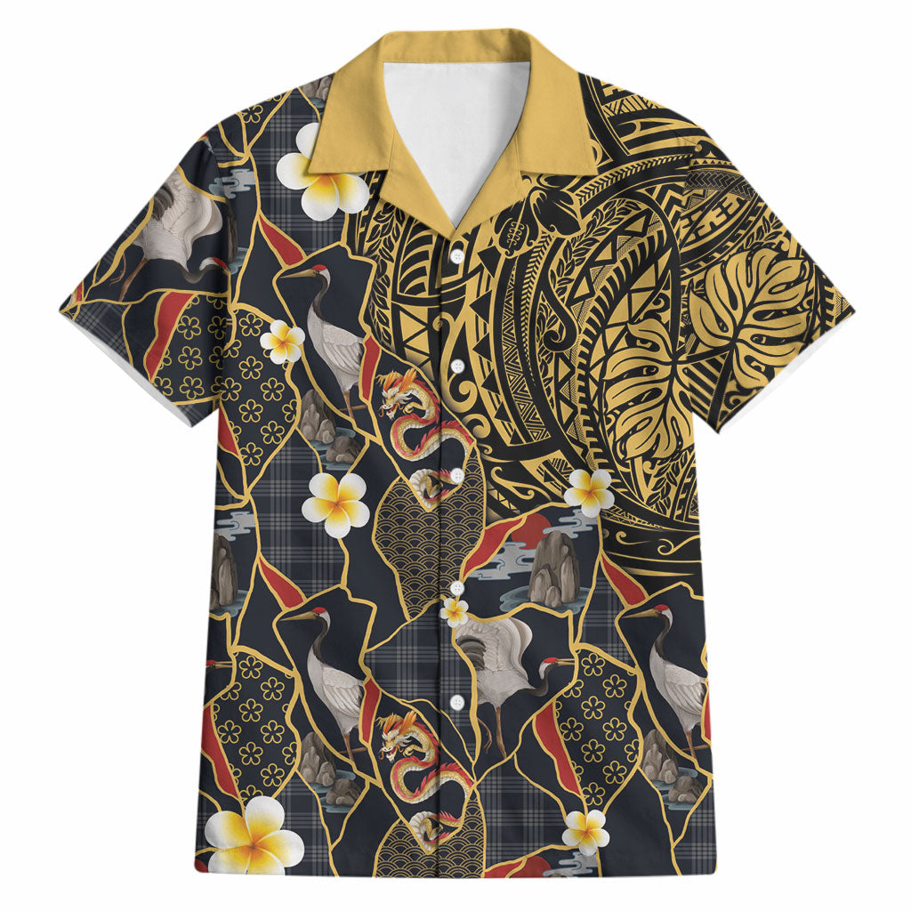 Hawaiian and Japanese Hawaiian Shirt Polynesian Tattoo with Japanese Culture Kintsugi Style LT03 Multicolor - Polynesian Pride
