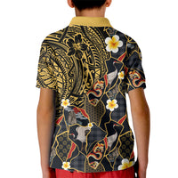 Hawaiian and Japanese Kid Polo Shirt Polynesian Tattoo with Japanese Culture Kintsugi Style LT03 - Polynesian Pride