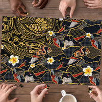 Hawaiian and Japanese Puzzle Polynesian Tattoo with Japanese Culture Kintsugi Style LT03 - Polynesian Pride