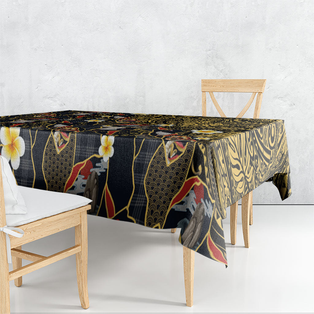 Hawaiian and Japanese Tablecloth Polynesian Tattoo with Japanese Culture Kintsugi Style LT03 - Polynesian Pride
