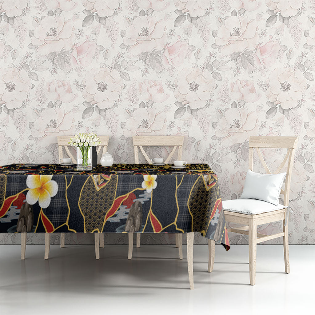 Hawaiian and Japanese Tablecloth Polynesian Tattoo with Japanese Culture Kintsugi Style LT03 - Polynesian Pride