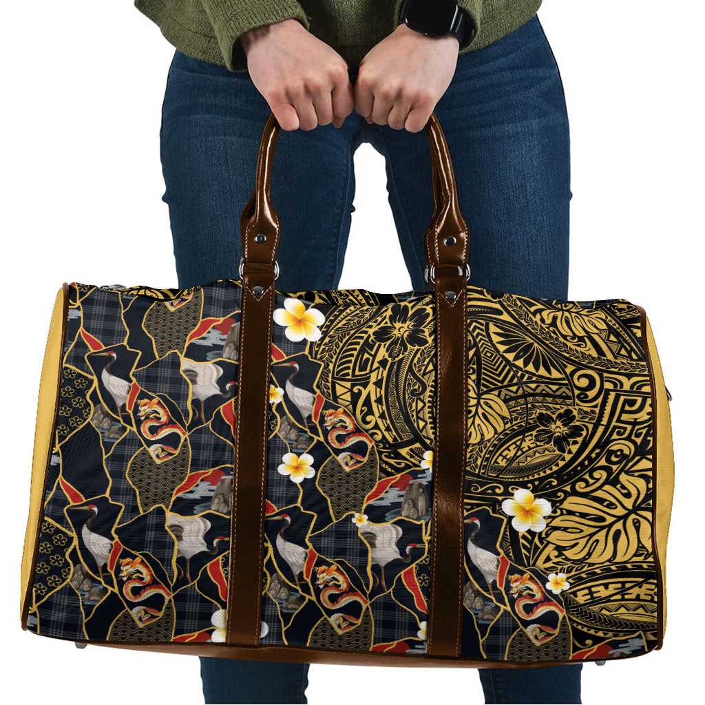 Hawaiian and Japanese Travel Bag Polynesian Tattoo with Japanese Culture Kintsugi Style LT03 Multicolor - Polynesian Pride