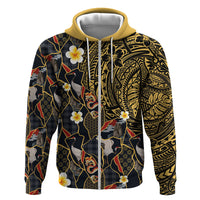 Hawaiian and Japanese Zip Hoodie Polynesian Tattoo with Japanese Culture Kintsugi Style LT03 Zip Hoodie Multicolor - Polynesian Pride