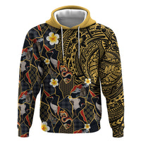 Hawaiian and Japanese Zip Hoodie Polynesian Tattoo with Japanese Culture Kintsugi Style LT03 Pullover Hoodie Multicolor - Polynesian Pride