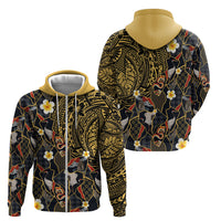 Hawaiian and Japanese Zip Hoodie Polynesian Tattoo with Japanese Culture Kintsugi Style LT03 - Polynesian Pride