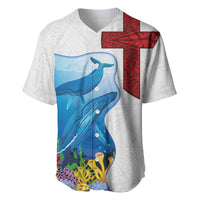 Tonga Swimming with Whales Baseball Jersey Ngatu Pattern LT03 Multicolor - Polynesian Pride