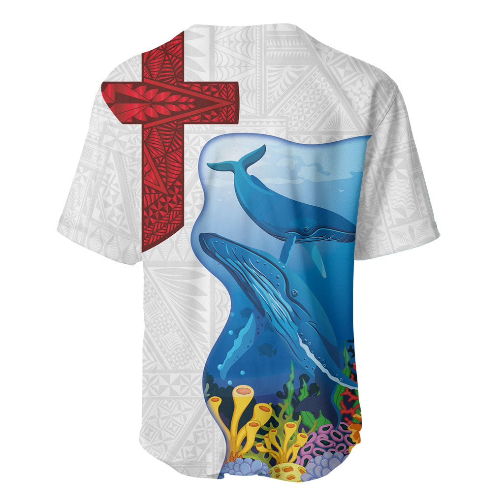Tonga Swimming with Whales Baseball Jersey Ngatu Pattern LT03 - Polynesian Pride