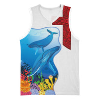 Tonga Swimming with Whales Basketball Jersey Ngatu Pattern LT03 Unisex Multicolor - Polynesian Pride
