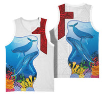 Tonga Swimming with Whales Basketball Jersey Ngatu Pattern LT03 - Polynesian Pride