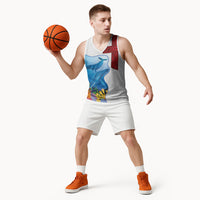 Tonga Swimming with Whales Basketball Jersey Ngatu Pattern LT03 - Polynesian Pride