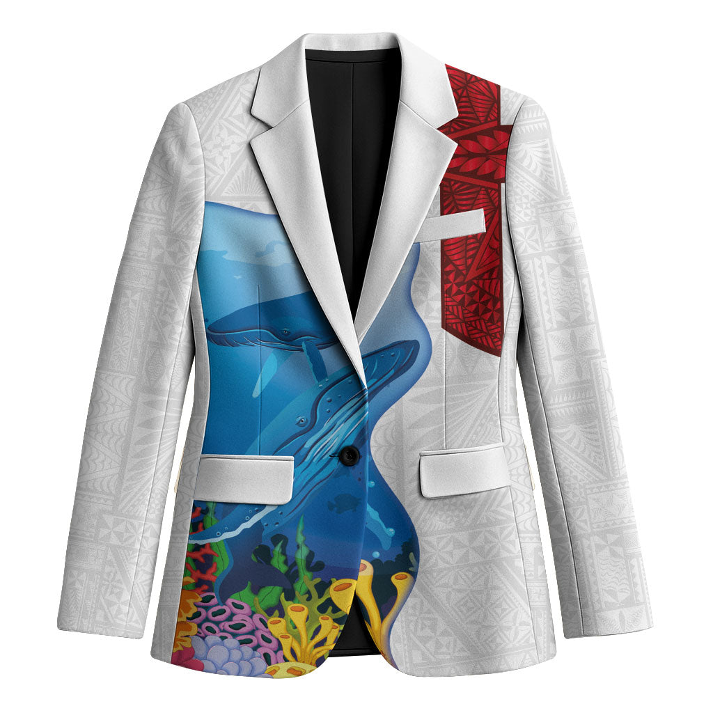 Tonga Swimming with Whales Blazer Ngatu Pattern LT03 Unisex Multicolor - Polynesian Pride
