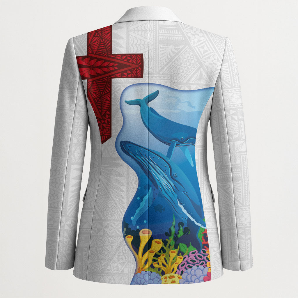 Tonga Swimming with Whales Blazer Ngatu Pattern LT03 - Polynesian Pride