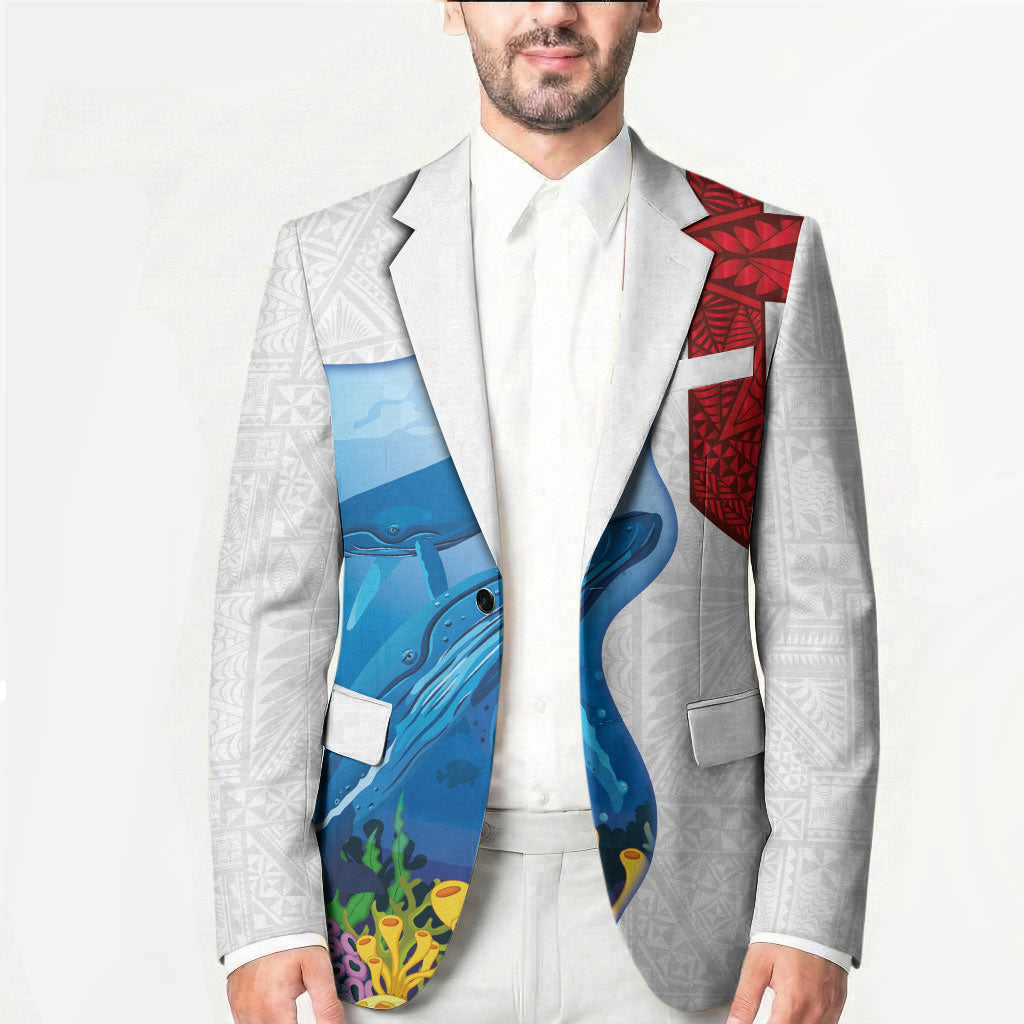 Tonga Swimming with Whales Blazer Ngatu Pattern LT03 - Polynesian Pride