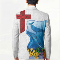 Tonga Swimming with Whales Blazer Ngatu Pattern LT03 - Polynesian Pride