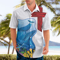 Tonga Swimming with Whales Hawaiian Shirt Ngatu Pattern LT03 - Polynesian Pride