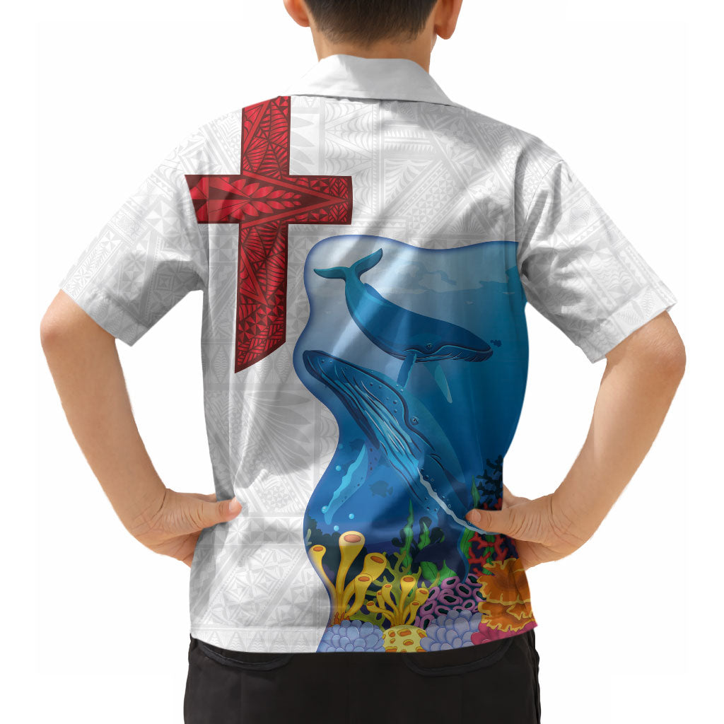 Tonga Swimming with Whales Hawaiian Shirt Ngatu Pattern LT03 - Polynesian Pride