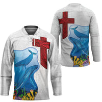 Tonga Swimming with Whales Hockey Jersey Ngatu Pattern LT03 - Polynesian Pride