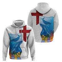 Tonga Swimming with Whales Hoodie Ngatu Pattern LT03 - Polynesian Pride
