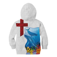 Tonga Swimming with Whales Kid Hoodie Ngatu Pattern LT03 - Polynesian Pride