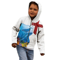 Tonga Swimming with Whales Kid Hoodie Ngatu Pattern LT03 - Polynesian Pride