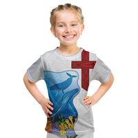 Tonga Swimming with Whales Kid T Shirt Ngatu Pattern LT03 Multicolor - Polynesian Pride