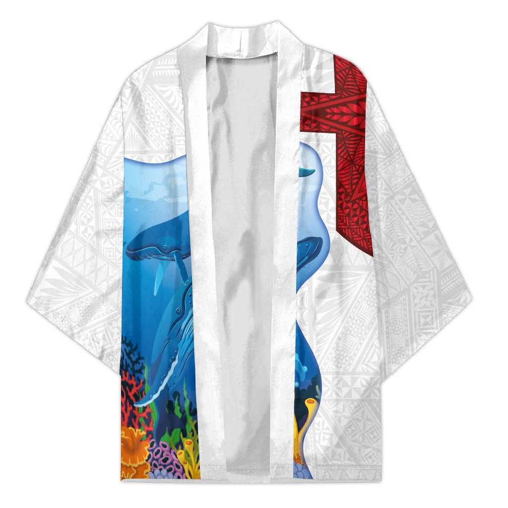 Tonga Swimming with Whales Kimono Ngatu Pattern LT03 Unisex Multicolor - Polynesian Pride