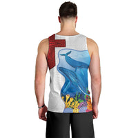 Tonga Swimming with Whales Men Tank Top Ngatu Pattern LT03 - Polynesian Pride
