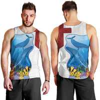 Tonga Swimming with Whales Men Tank Top Ngatu Pattern LT03 - Polynesian Pride