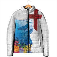 Tonga Swimming with Whales Padded Jacket Ngatu Pattern LT03 - Polynesian Pride