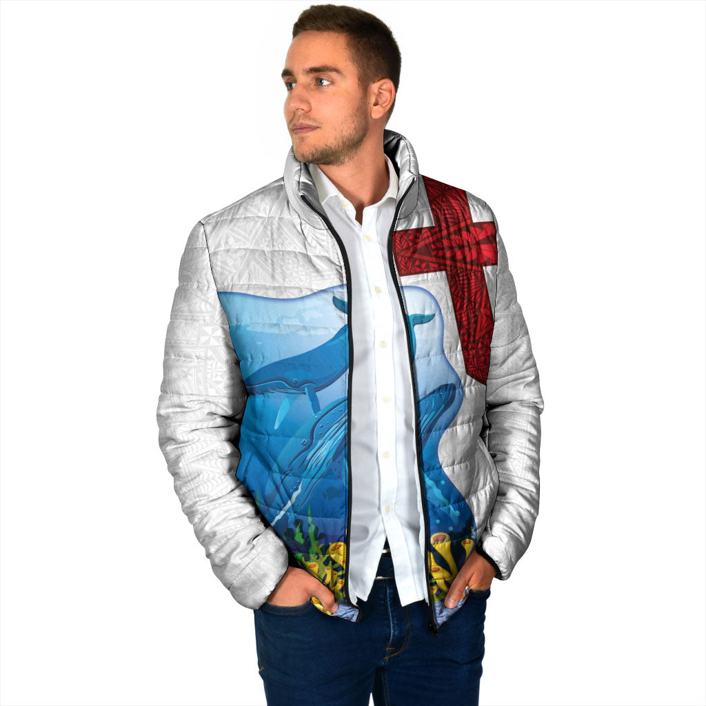 Tonga Swimming with Whales Padded Jacket Ngatu Pattern LT03 - Polynesian Pride