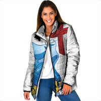 Tonga Swimming with Whales Padded Jacket Ngatu Pattern LT03 Women Multicolor - Polynesian Pride