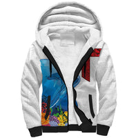 Tonga Swimming with Whales Sherpa Hoodie Ngatu Pattern LT03 Unisex Multicolor - Polynesian Pride