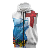 Tonga Swimming with Whales Sleeveless Zip Hoodie Ngatu Pattern LT03 Multicolor - Polynesian Pride